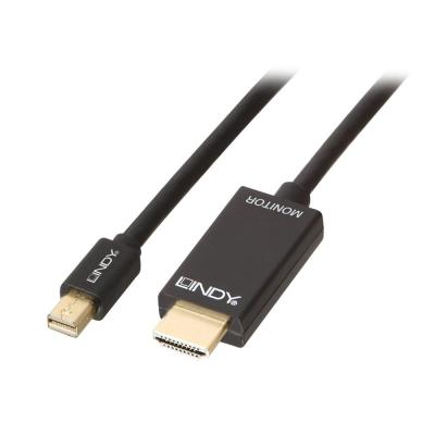 1m Passive Mini DisplayPort Male To HDMI Male 10.2G Cable - Black